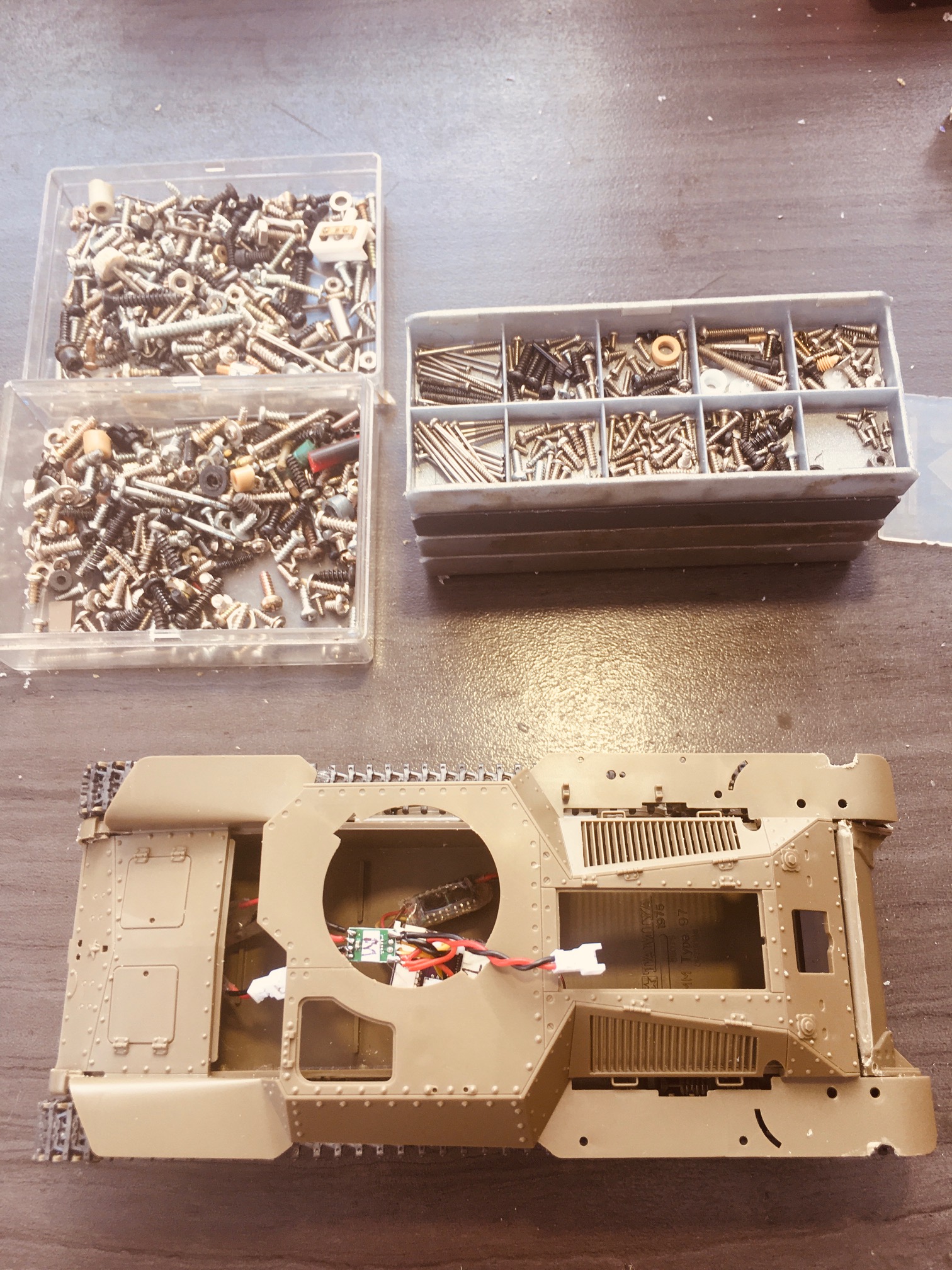 Some of the hardware I use in the 1/35 models. I used 6 micro screws in the T97.