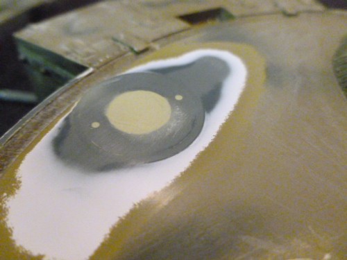 02 Turret vent removed and filled with milliput.jpg (108.28 KiB) Viewed 4061 times After prizing off original cover, filing of raised lip, the hole was plugged with a styrene blank and filled with milliput.