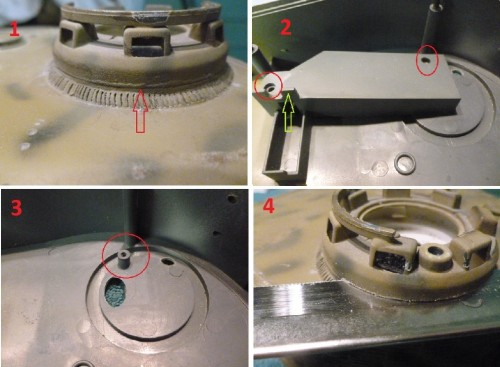 Removing the Cupola and the peg you will need to retain. Click for larger image