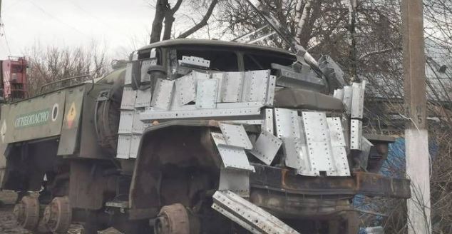 Improvised Russian truck armor