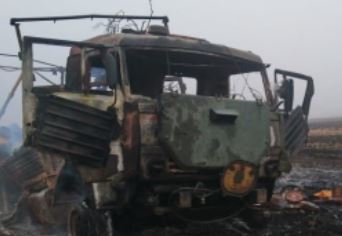 Improvised Russian truck armor