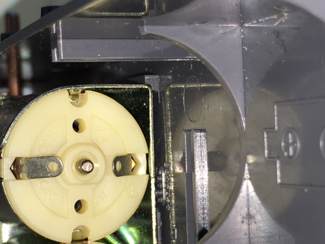 Moulded &quot;Motor plate&quot; Gearbox locator rail detail. 1975 build year