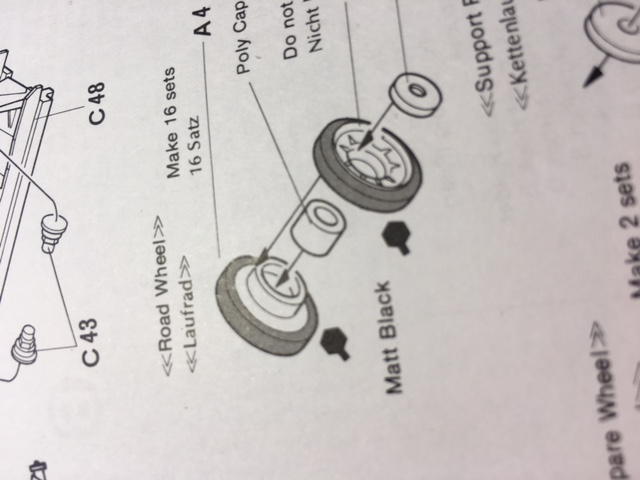 The road wheels in this kit are the same as a motorized version because it is the same kit less the gearbox and motors