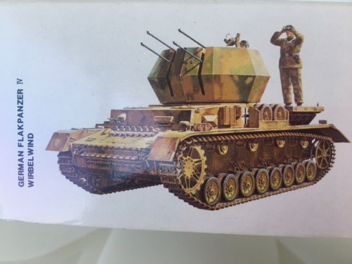 1975 FLAKPANZER VI. I don't have the original box and this is a picture on the side of a PANZER VI box that I recently built.