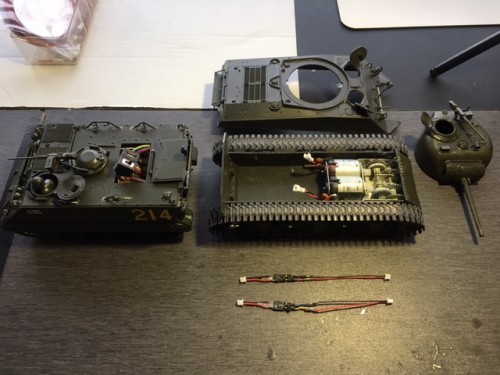 Just made a set of motor connector adapters that have polarity swap sub connectors. this will allow me to easily interface to my existing collection of Tanks without modifying the motor connectors that are already installed in the Tanks.