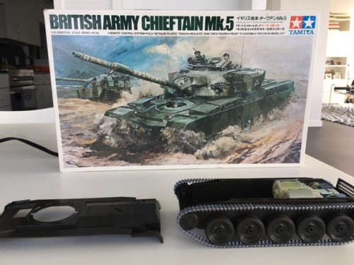 Tamiya gearbox came from this rare Chieftain Mk.5 motorized remote control model Tank.