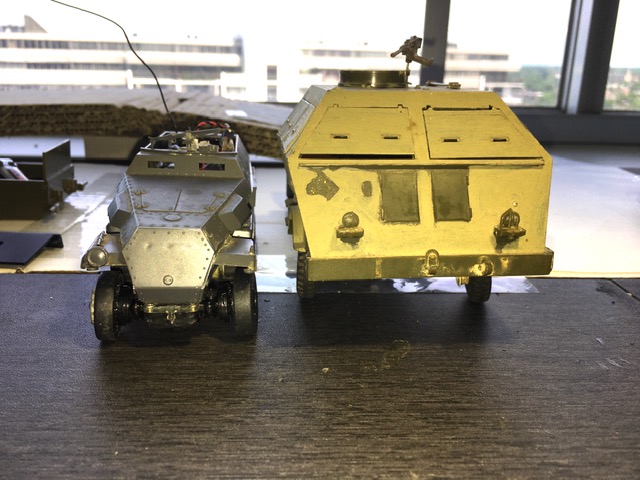Yes that is another half track. it is about 35 years old. It can run the track and climbs and steers very good. It has dual motor tracks and has track\+wheel steering.
