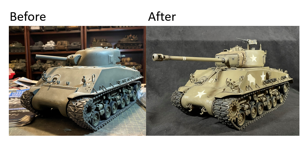 1/16 RC M4A3E8 Korean war - Restoring Tamiya M4 with Takom kit - build