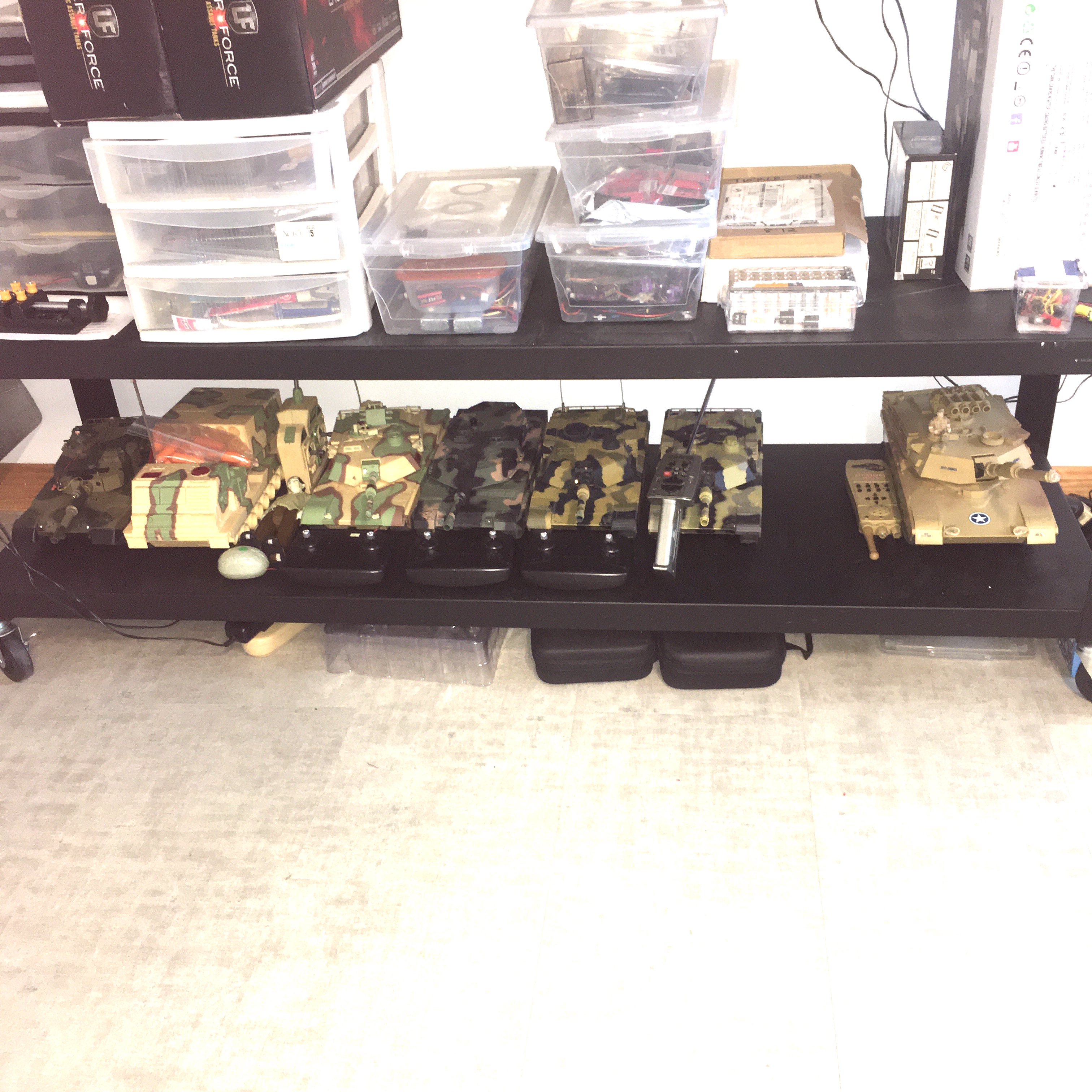 Here are my stash of 1/24 Tanks. There is a 1/16 at the far right.