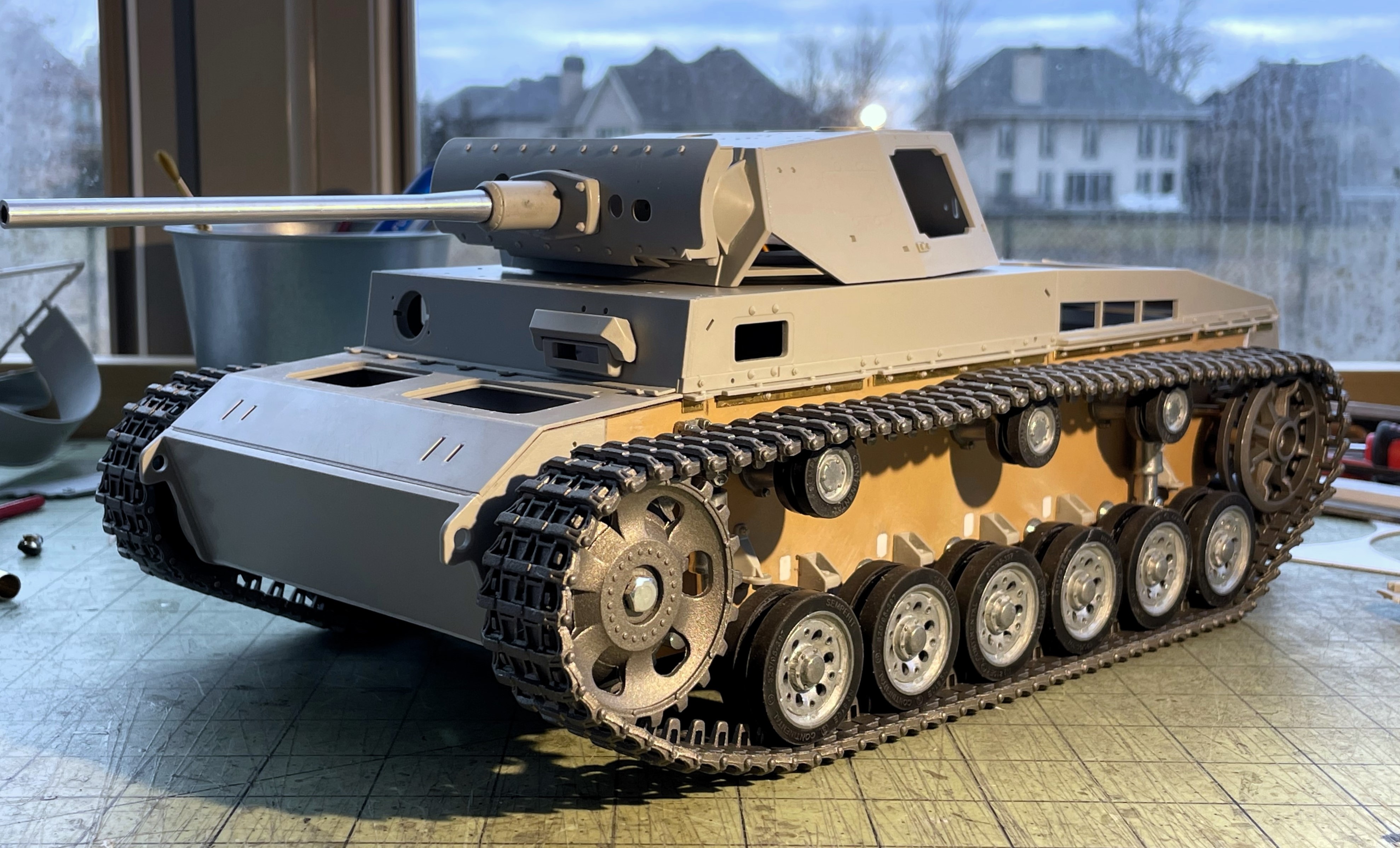 1/16 PzKpfw III Ausf M - Trumpeter/Heller kit with Taigen hull integration - Build
