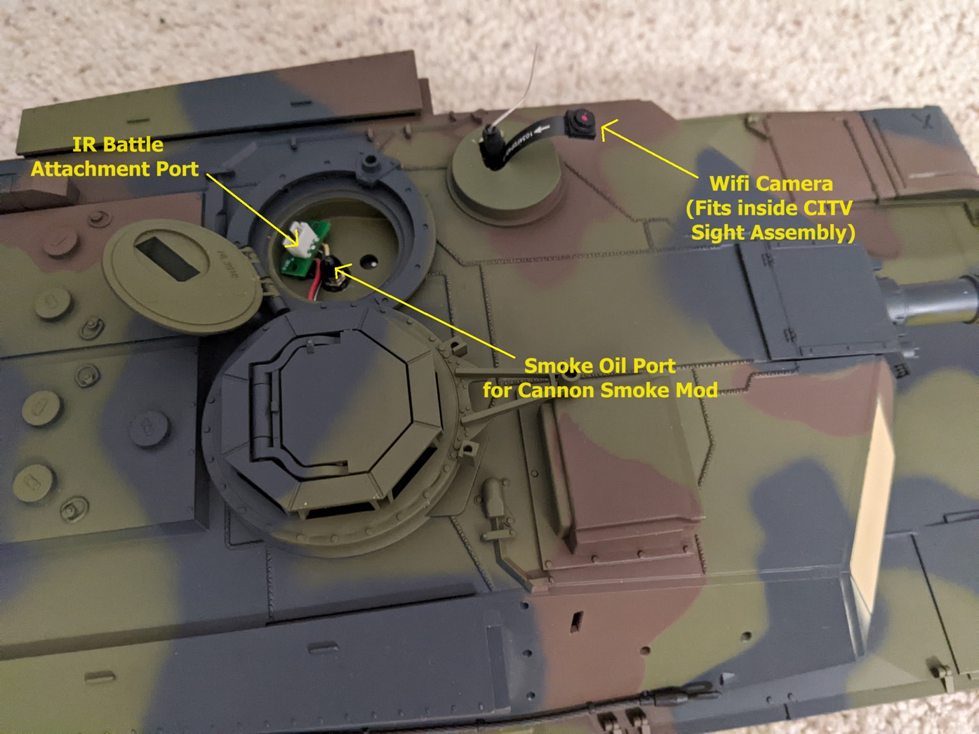 Cannon smoke injection port + IR at Loader's turret