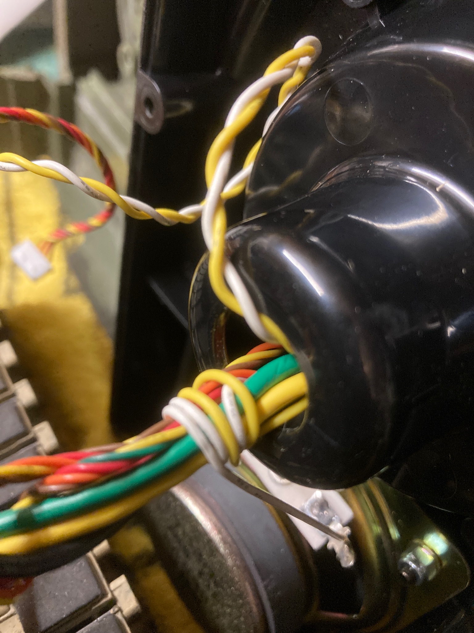 The white and yellow wires are from the speaker