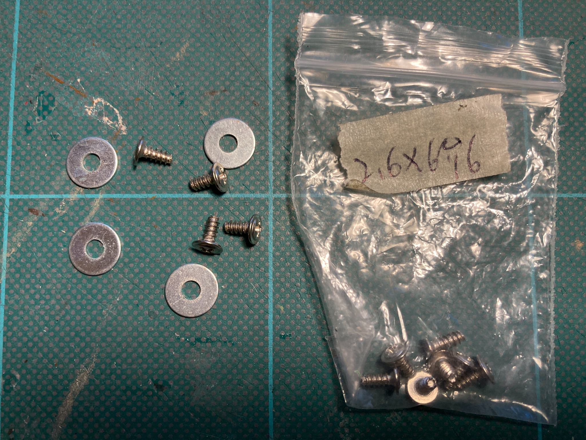 Flanged head STS used with wide M3 stainless washers.