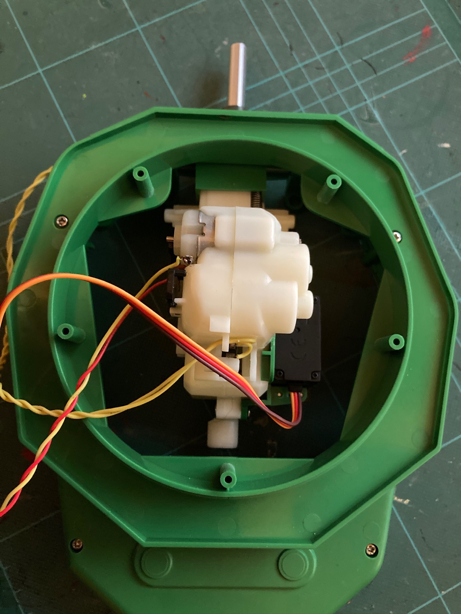 The underside of the turret temporarily fitted to the central part