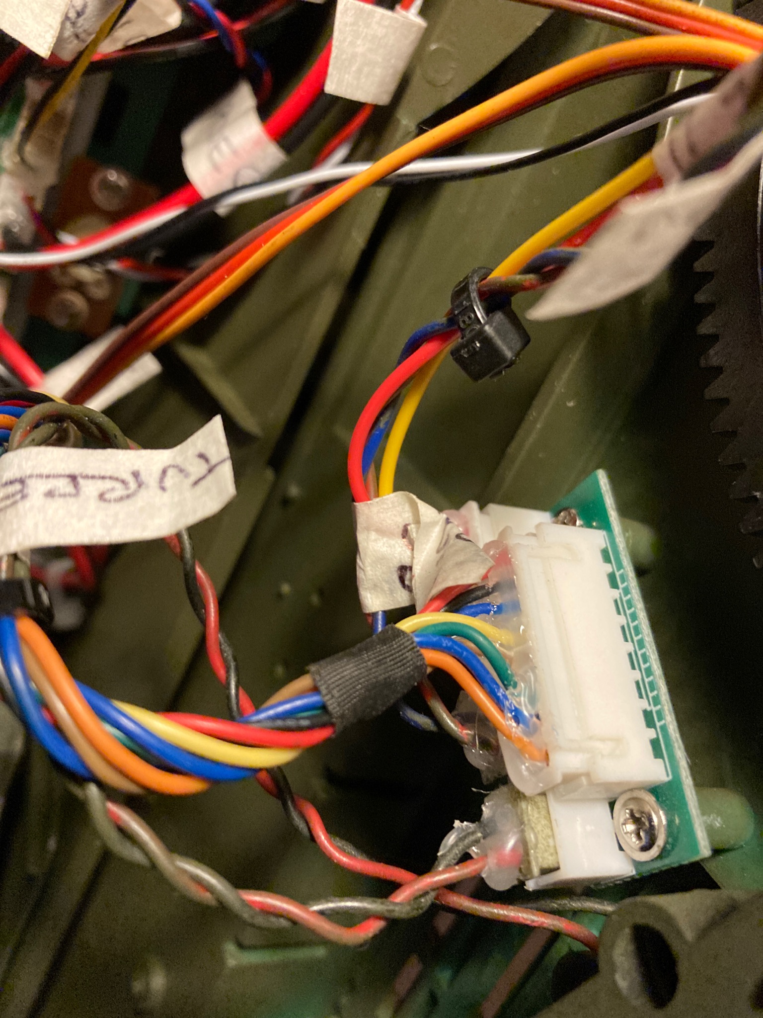 This small sub board is screwed under the deck next to the turret turning motor