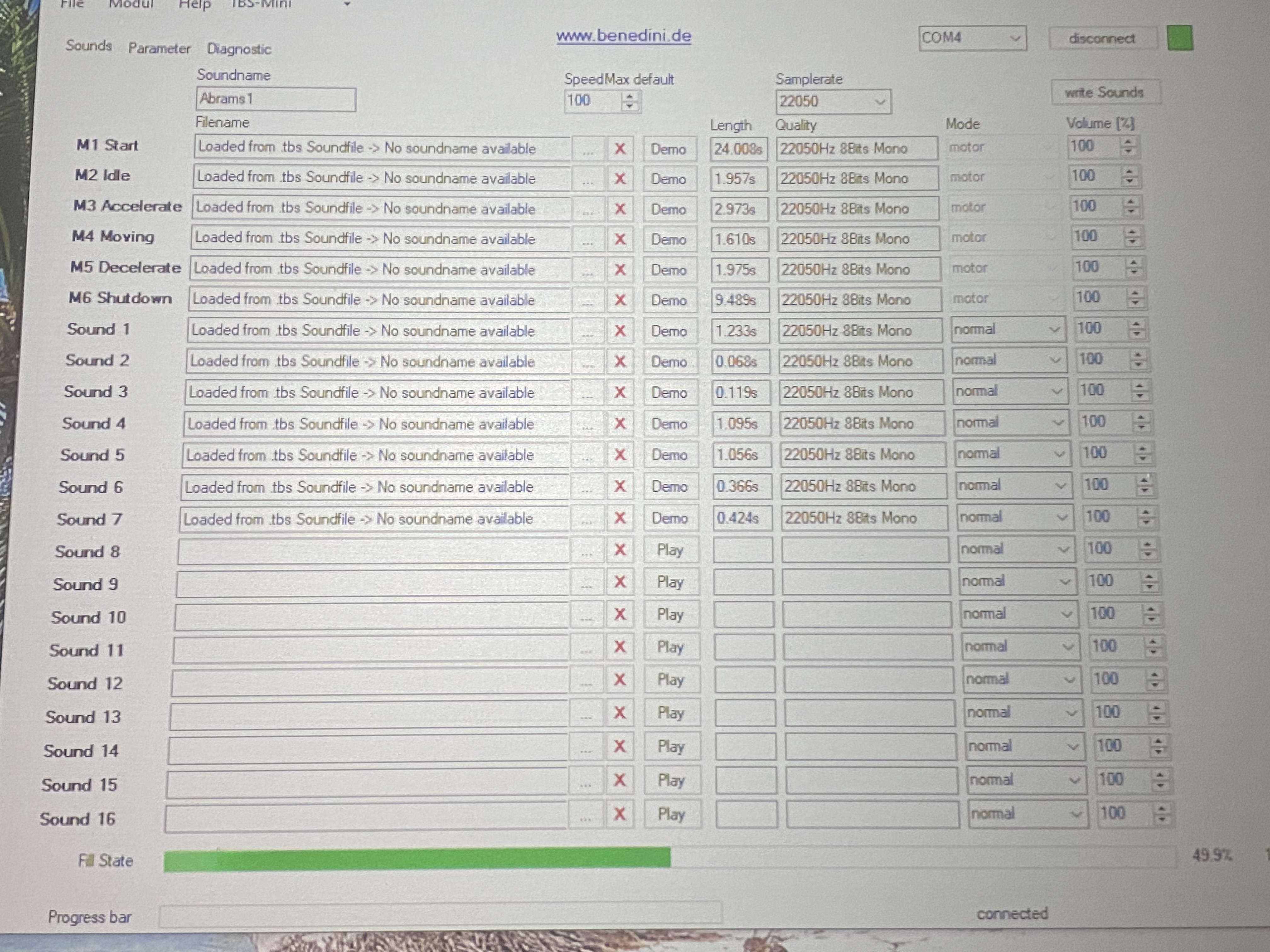 TBS V4.0 Sound settings