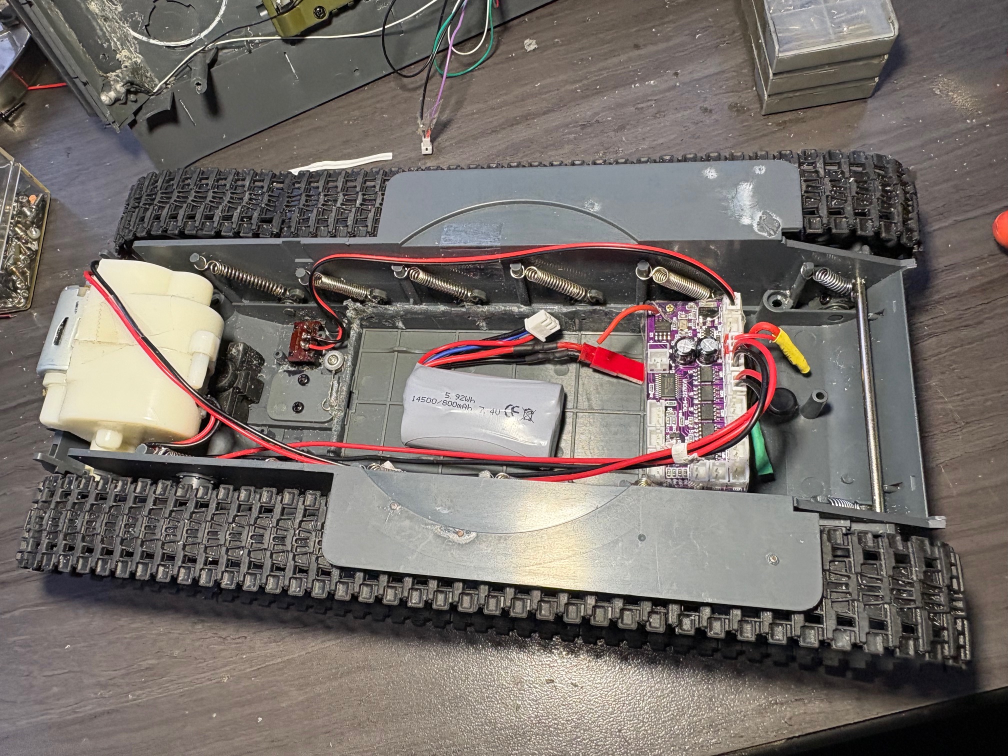 power up test successful. swapped the L\R motor leads to get proper movement F\R.
