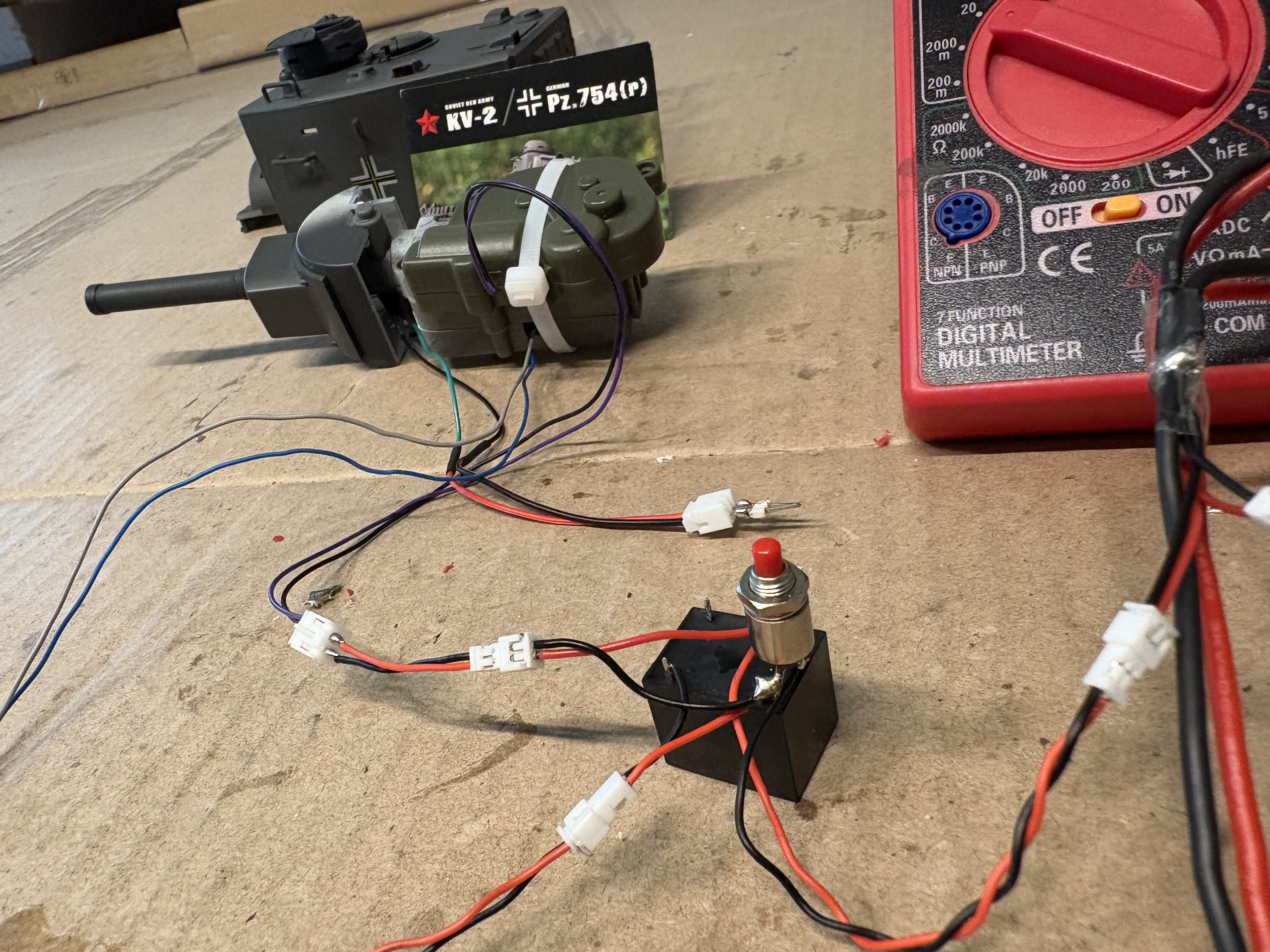 Manual RED fire button. A connector will be added here to interface with HL circuit board.