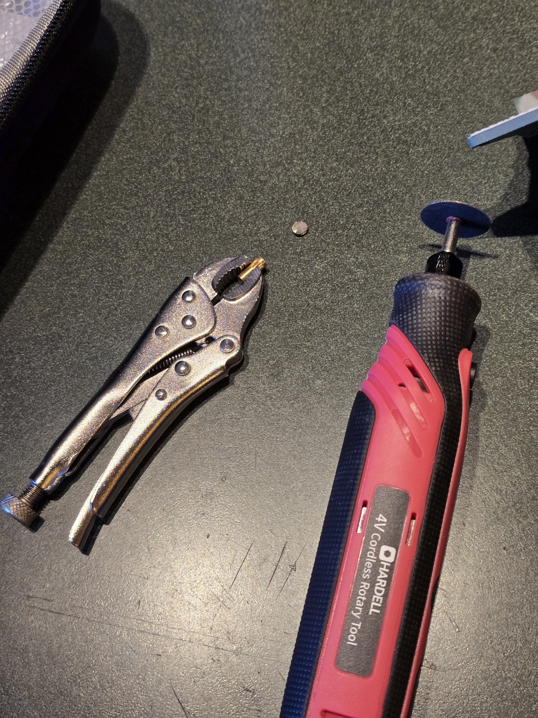 Hardell Hand Dremil is a good tool for cutting Brass