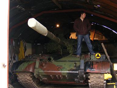 Adam on the bow of the T55