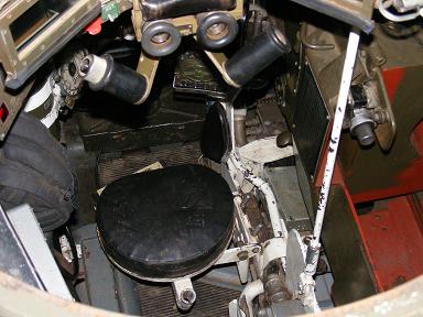 looking down into the gunners seat