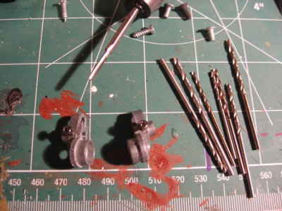2.5 mm philips for checking the new tapped holes, will be replaced w/grub screws 2.5mm