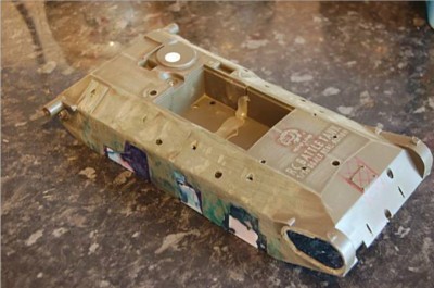 Here's the hull smoothed out and short'nd. It's now 27cm's long, which is equivelent to around 4mtrs in real life.