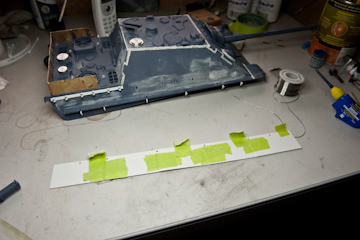 taped  the skirts, then placed on the side and marked the skirt holder positions.