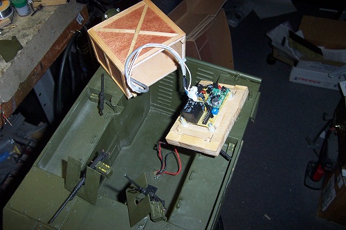 How it goes together. Box is to hide the cords and to get the height I needed to get the receptor above the sides.