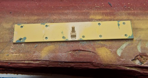 Front hull armor ready for bolts. (Note the bolts I have are too short  for front armor will have to order longer ones in as you will see in a later photo.