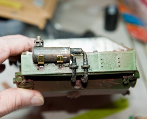 The brackets in place, the right one is not quite spot on, as I mentioned the exhaust doesn't line up right. Bent it as much as I can without braking parts but still not lined up right yet. Have to live with it.