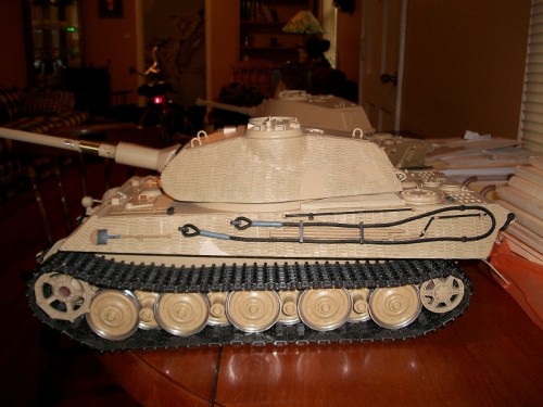 Porsche King Tiger with custom brass barrel pivot and recoil