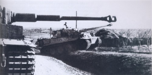 1944 - 05 - Tiger tanks of the Grossdeutschland panzer division on the road to Iasi, Romania.jpg