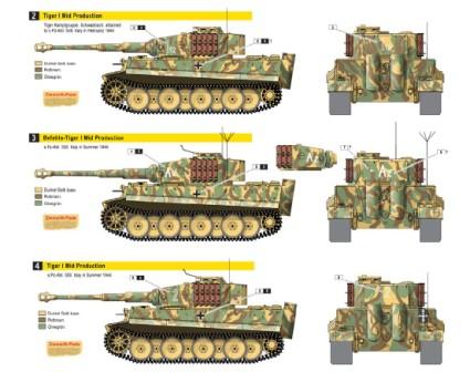 Various Tiger I Tank Markings WWII No.5 Peddinghaus 1/87 5 tanks 2588 HO 