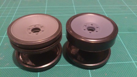 Comparing the modified road wheel left with the HL original on the right.jpg