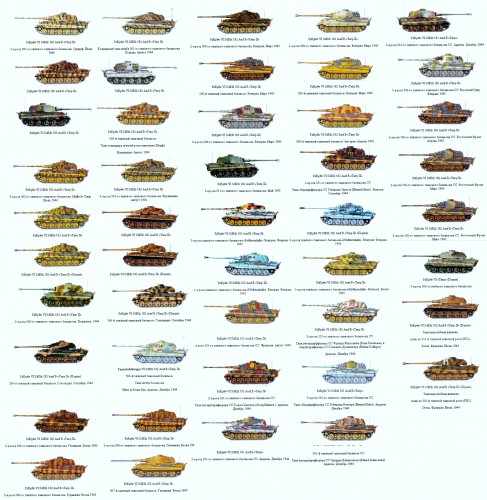 Russian Poster of Camo scheme's used on King Tigers