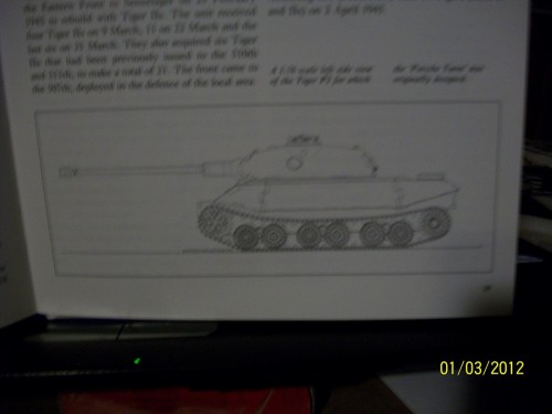 Caption reads-A1/76 scale left side view of Tiger P2