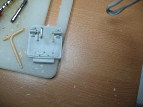 Schumo Resin Turret Door. Note that I had to make up a handle out of a piece of sprue, due to a fault in the moulding