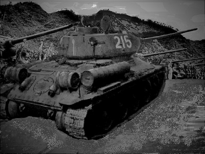 my tank sdded to the forground of a real north korean war photo
