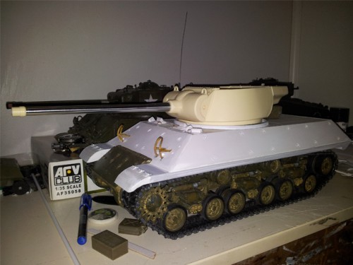 Testing the turret for the first time.