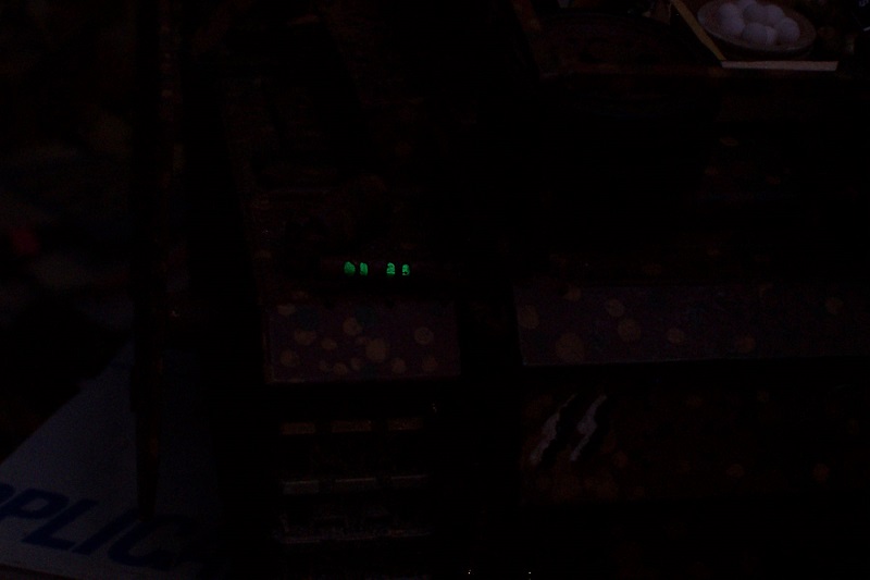 Here it is turned on in low light conditions.