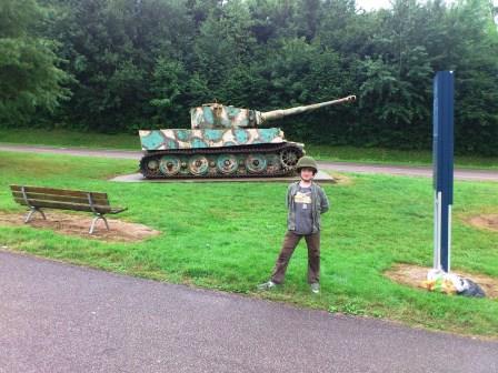 The Tiger stands beside  a main road just outside the town - not far from where it was abandoned in 1944.jpg