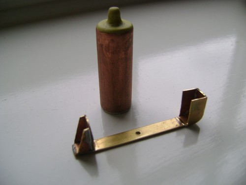 milliput used to shape top of cylinder.