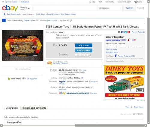 21ST Century Toys 1_18 Scale German Panzer IV Ausf H WW2 Tank .png