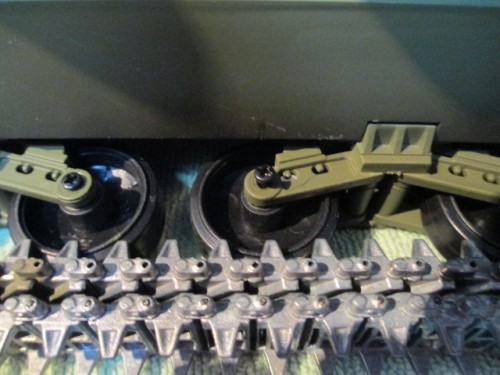 Tougher issues to fix require replacement of hollow road wheels and the misplaced guide horns on the metal tracks