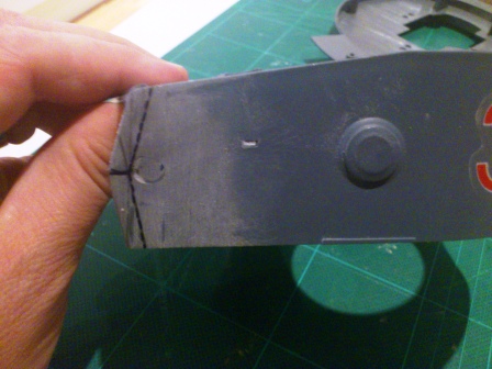 My preliminary work on shortening the HL turret began with marking the excess that needed to be removed.jpg
