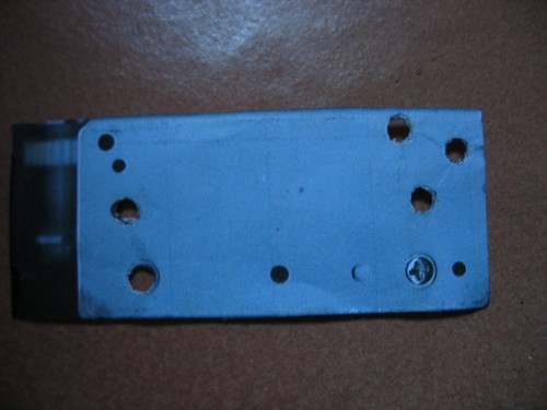 Photocopy of the bottom of the gearbox mounting plate.