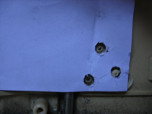 I did not actually 'use' the bottom right hole that is marked in this photo