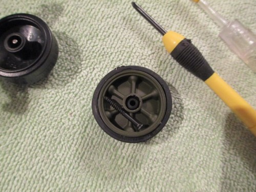 .25 drillbit used to closely match the HL road wheel drill out...Mato road wheel with HL insert in place