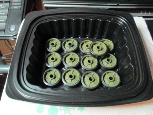 A round dozen stock HL road wheels plus one